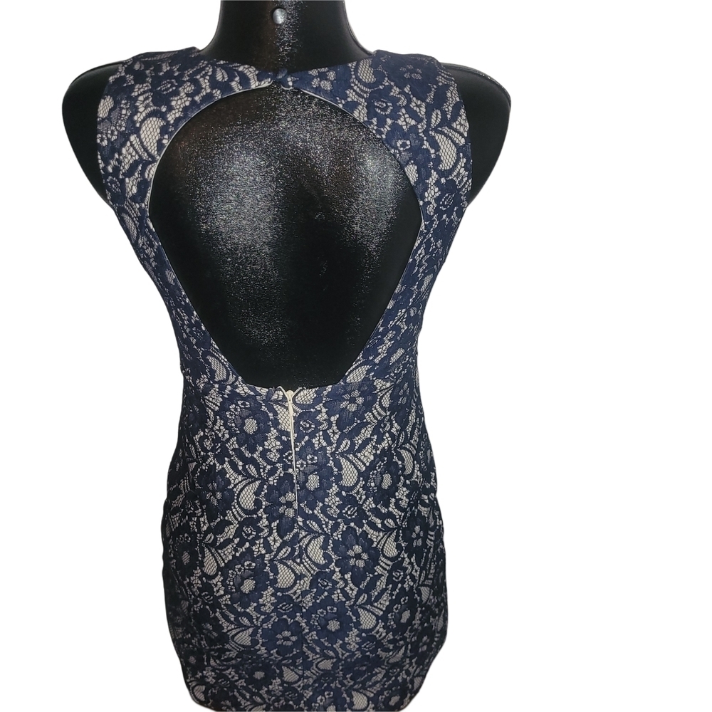 Ark & Co Navy Lace Sleeveless Cocktail Sheath Dress Size S - Picture 6 of 7